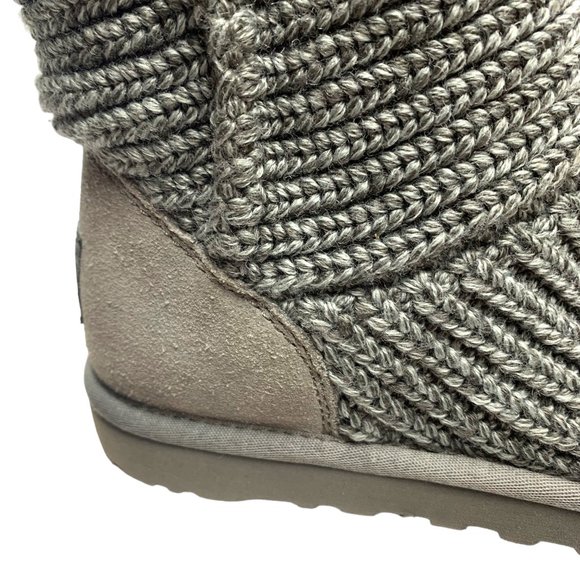 UGG Classic Knit Cardy 5819‎ Charcoal Grey Knit Tall Fold Over Boot - Picture 5 of 11